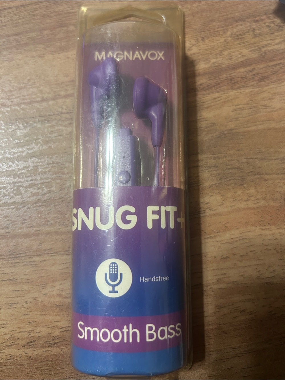 Magnavox Purple Snug Fit+ In-Ear Headset with Microphone